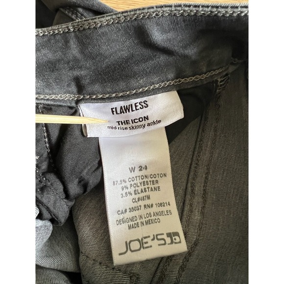 JOES JEANS The Icon Mid Rise Skinny Ankle Jeans Women's W24 Charcoal Gray - Picture 6 of 7